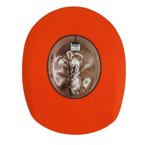 Zé do Chapéu | Chapéu Western Jeito de Cowboy Lã Laranja aba