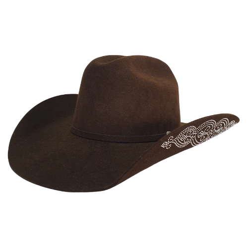 Zé do Chapéu | Chapéu Country Glam Lã Marrom com Strass